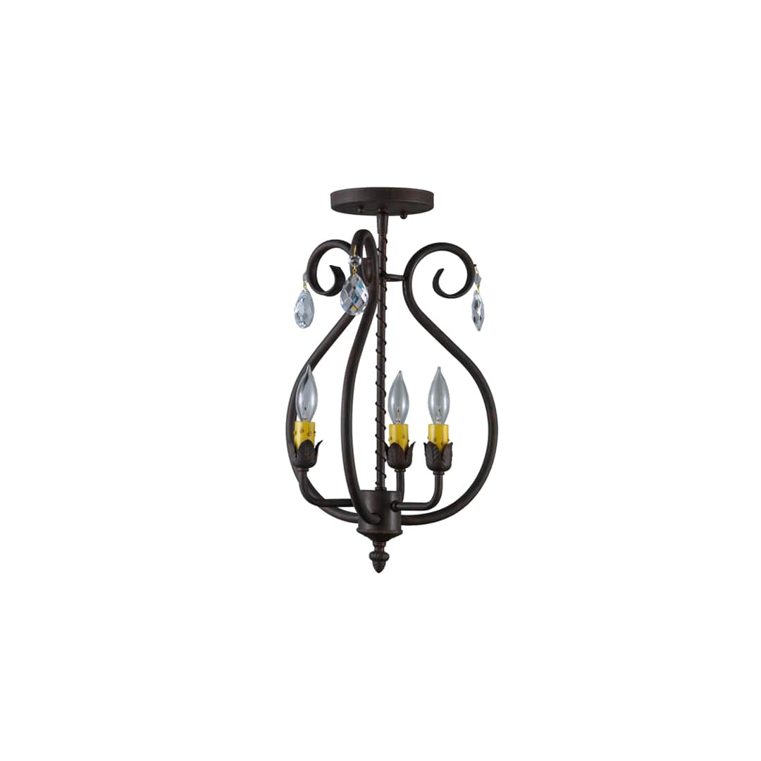 Antonia 3 Light 12" Wide Semi-flush Ceiling Fixture