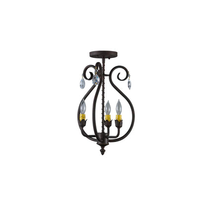 Antonia 3 Light 12" Wide Semi-flush Ceiling Fixture