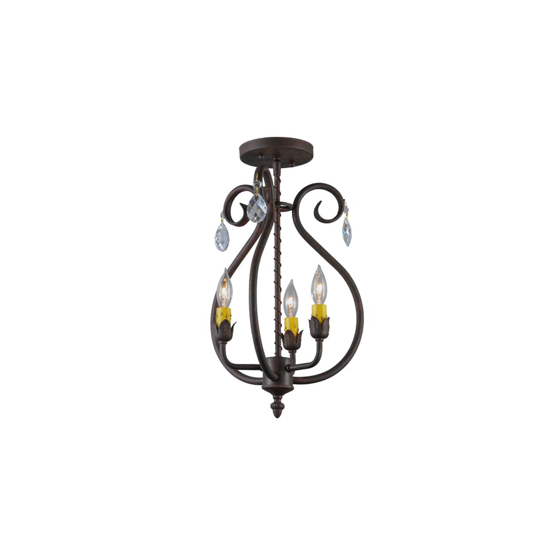 Antonia 3 Light 12" Wide Semi-flush Ceiling Fixture