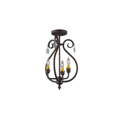 Antonia 3 Light 12" Wide Semi-flush Ceiling Fixture