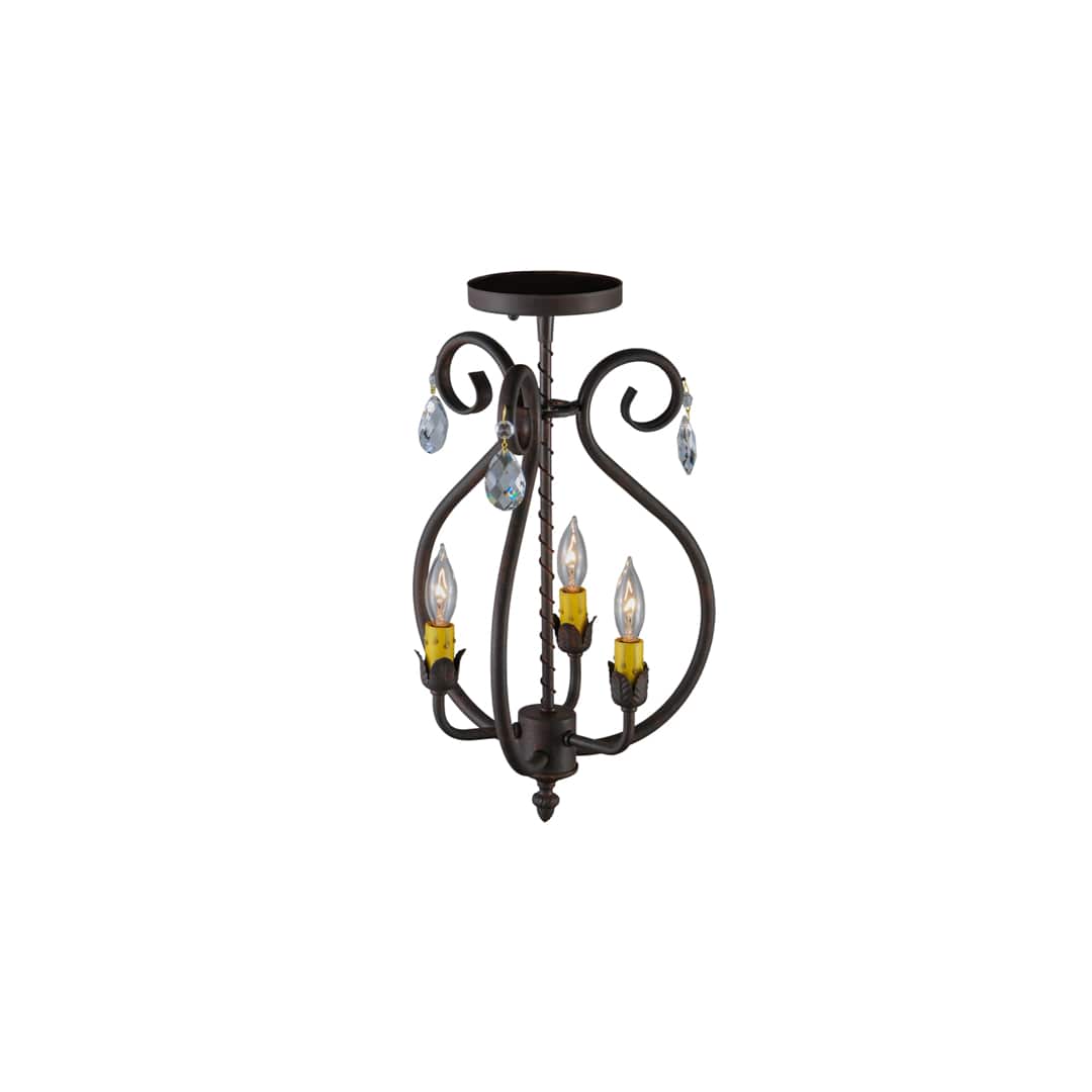 Antonia 3 Light 12" Wide Semi-flush Ceiling Fixture