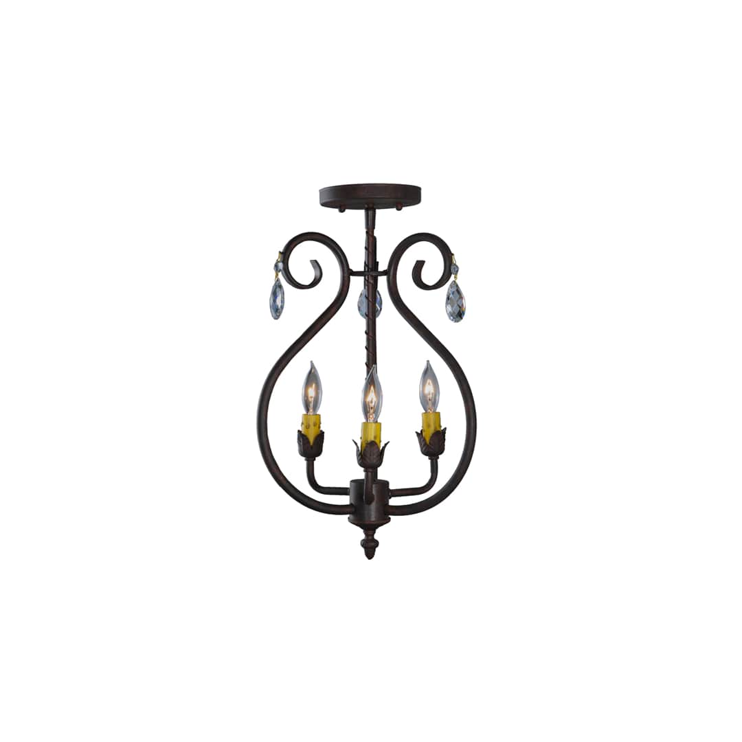 Antonia 3 Light 12" Wide Semi-flush Ceiling Fixture
