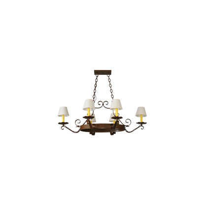 Hand forged 6 Light 32" Wide Ring Chandelier