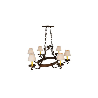 Hand forged 6 Light 32" Wide Ring Chandelier