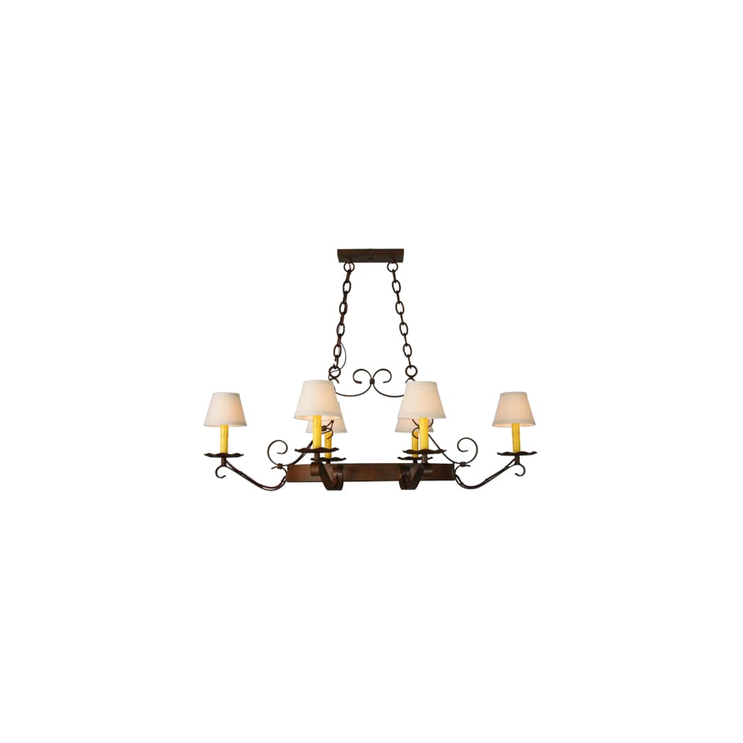 Hand forged 6 Light 32" Wide Ring Chandelier