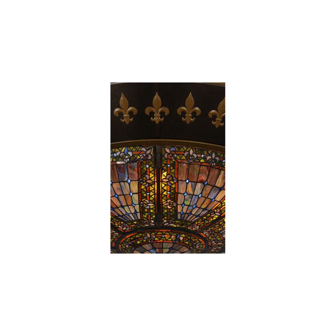 Fleur-de-lis 8 Light 53" Wide Flush Mount Bowl Ceiling Fixture