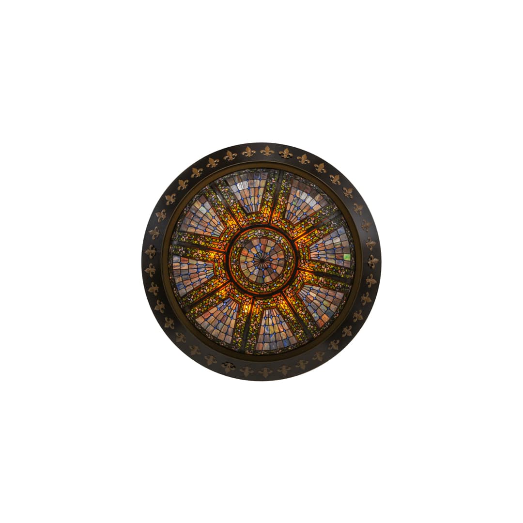 Fleur-de-lis 8 Light 53" Wide Flush Mount Bowl Ceiling Fixture