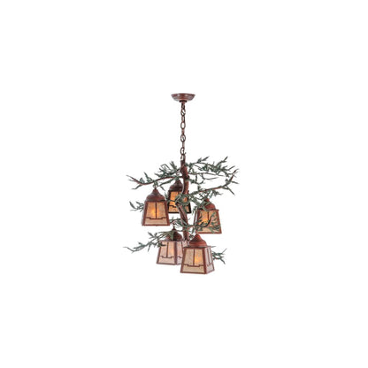 Pine Branch Valley View 5 Light 28" Wide Chandelier