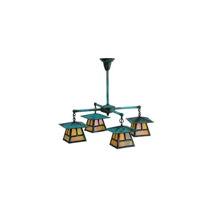 Craftsman Signature 4 Light 32" Wide Semi-flush Ceiling Fixture