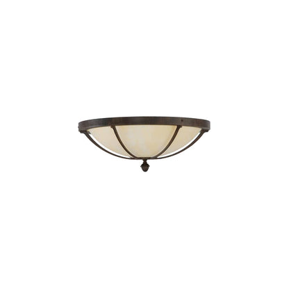 Dominga 2 Light 20" Wide Flush Mount Bowl Ceiling Fixture - Rust Finish