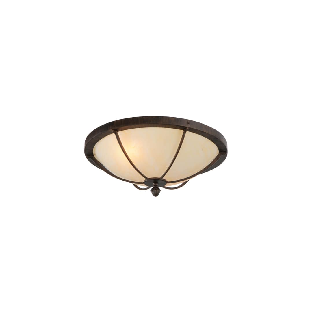 Dominga 2 Light 20" Wide Flush Mount Bowl Ceiling Fixture - Rust Finish