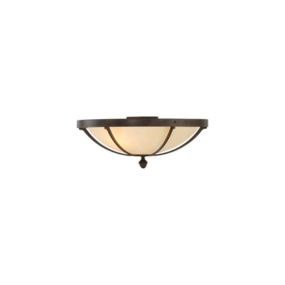 Dominga 2 Light 20" Wide Flush Mount Bowl Ceiling Fixture - Rust Finish