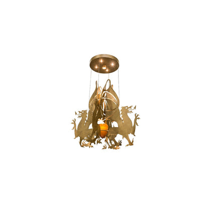 Dragos 4 Light 80" Wide Abstract Pendant