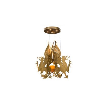 Dragos 4 Light 80" Wide Abstract Pendant