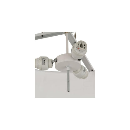 Cilindro 3 Light 36" Wide Semi-Flush Drum Ceiling Fixture with White Burlap Shade - Nickel Finish - GU24 Bulb Base