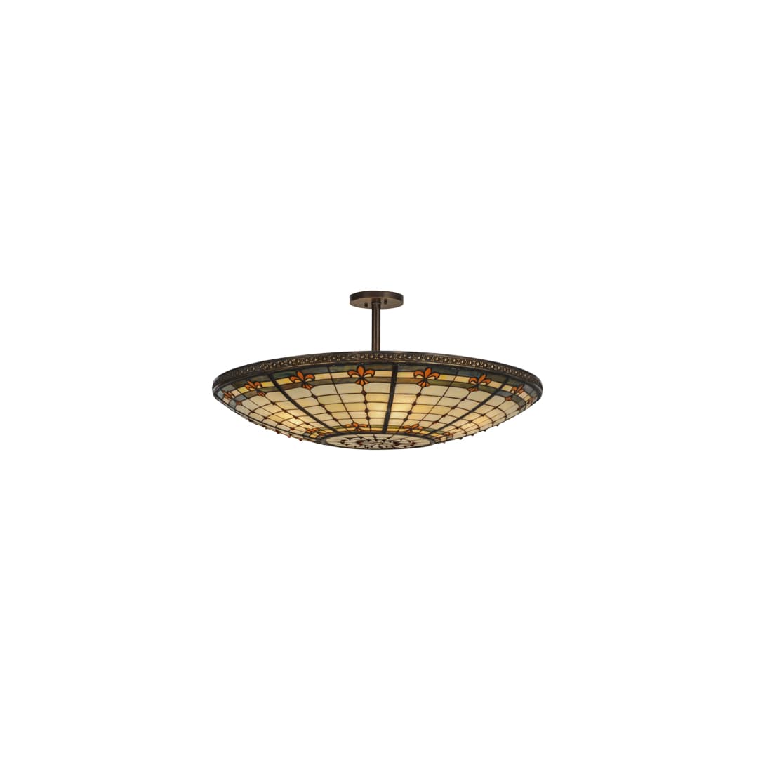 Fleur-de-lis 6 Light 36" Wide Semi-Flush Bowl Ceiling Fixture