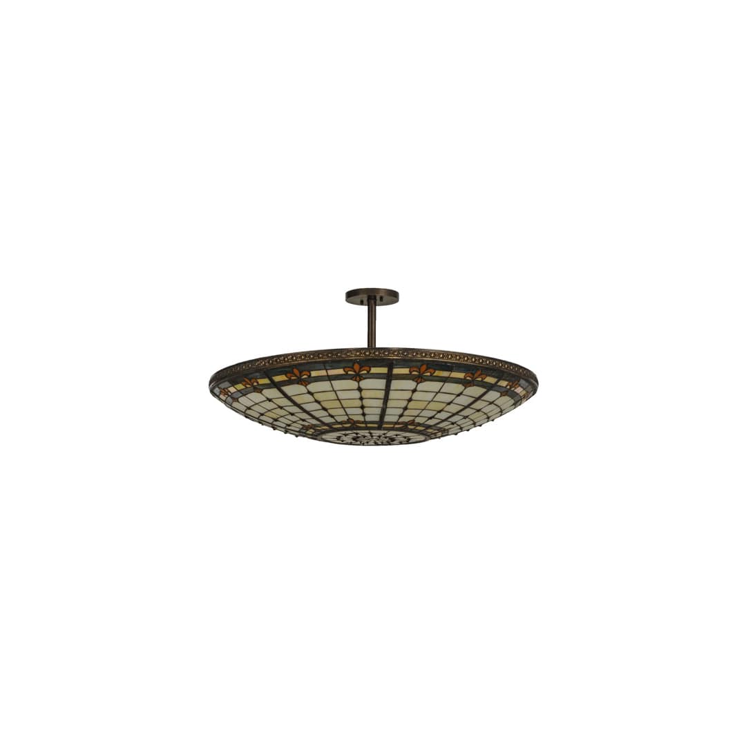 Fleur-de-lis 6 Light 36" Wide Semi-Flush Bowl Ceiling Fixture