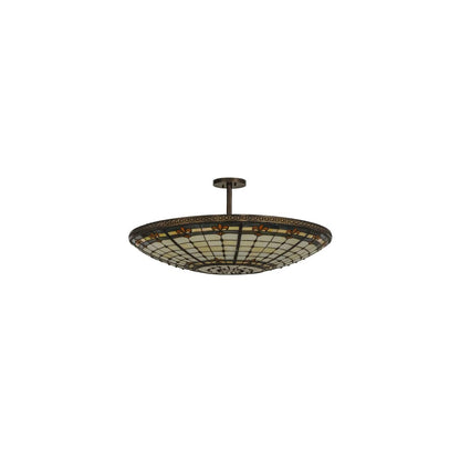 Fleur-de-lis 6 Light 36" Wide Semi-Flush Bowl Ceiling Fixture