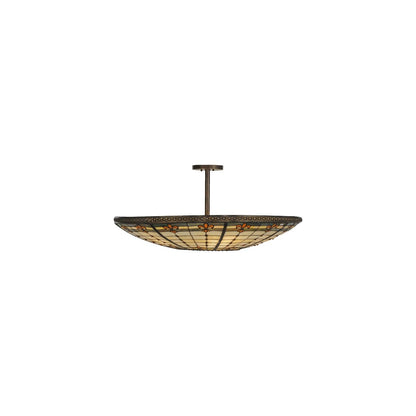 Fleur-de-lis 6 Light 36" Wide Semi-Flush Bowl Ceiling Fixture