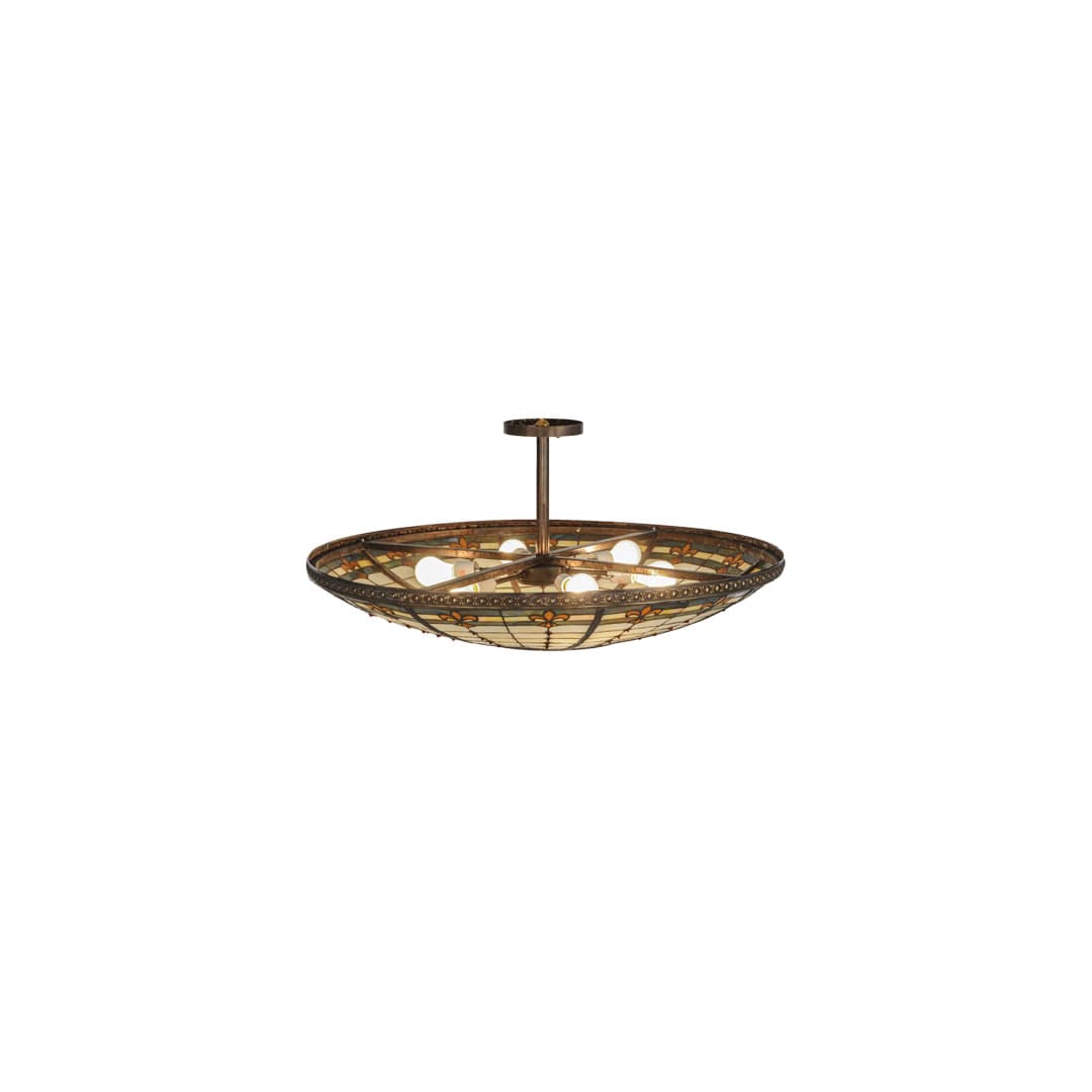 Fleur-de-lis 6 Light 36" Wide Semi-Flush Bowl Ceiling Fixture