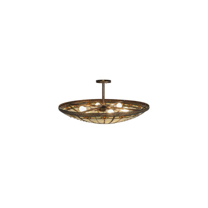 Fleur-de-lis 6 Light 36" Wide Semi-Flush Bowl Ceiling Fixture