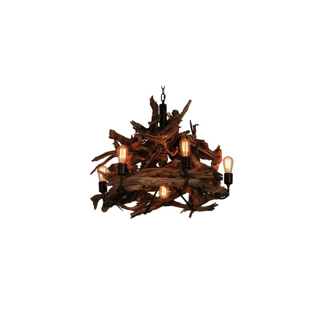 Driftwood 7 Light 30" Wide Abstract Chandelier