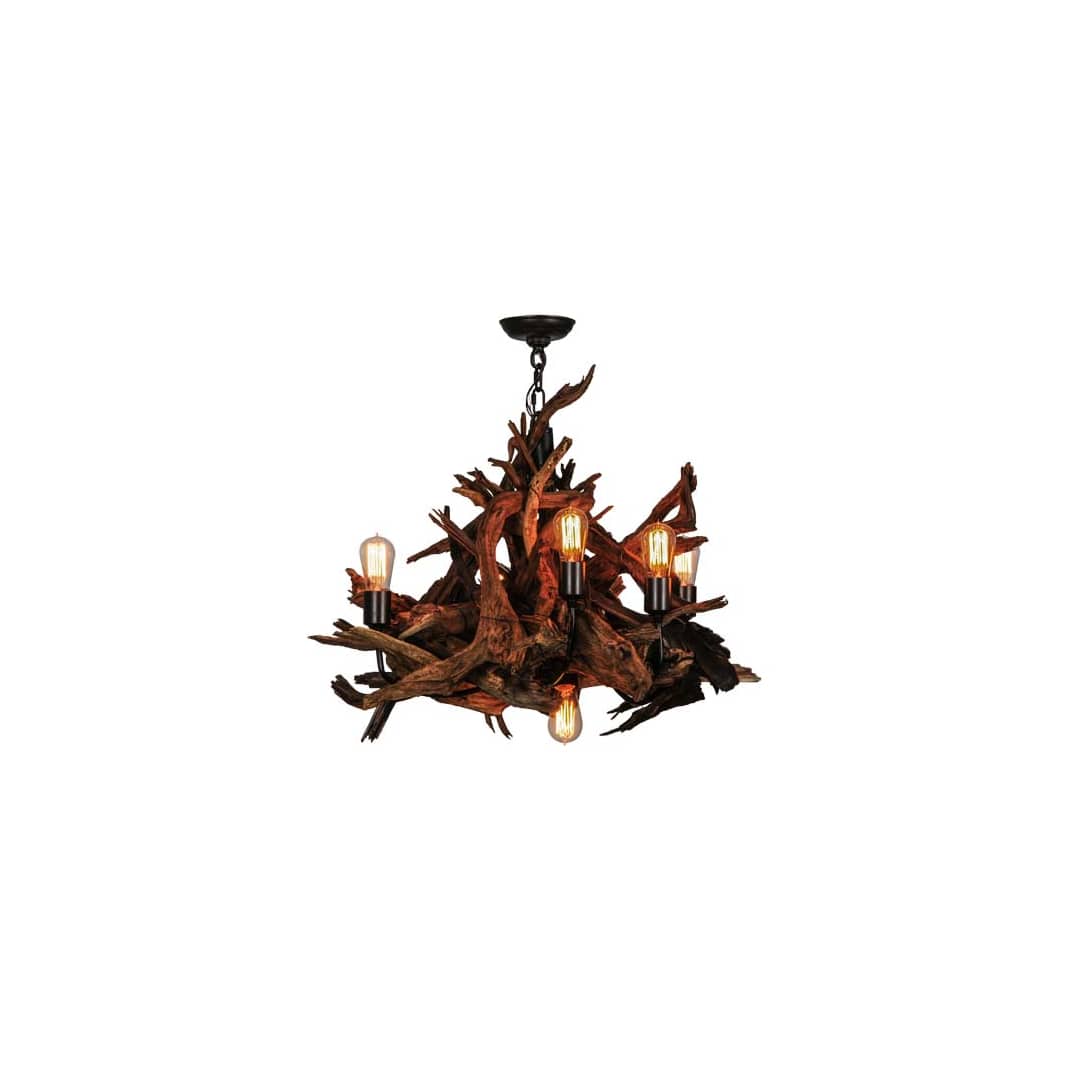 Driftwood 6 Light 30" Wide Abstract Chandelier