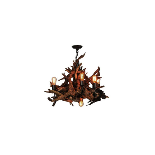 Driftwood 6 Light 30" Wide Abstract Chandelier