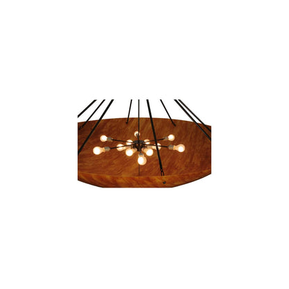 Madison 12 Light 38" Tall Semi-Flush Bowl Ceiling Fixture - Timeless Bronze Finish