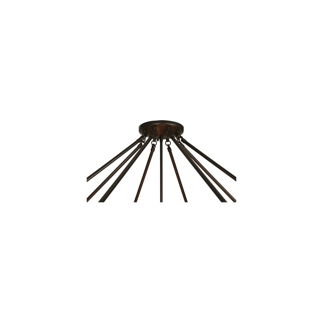 Madison 12 Light 38" Tall Semi-Flush Bowl Ceiling Fixture - Timeless Bronze Finish