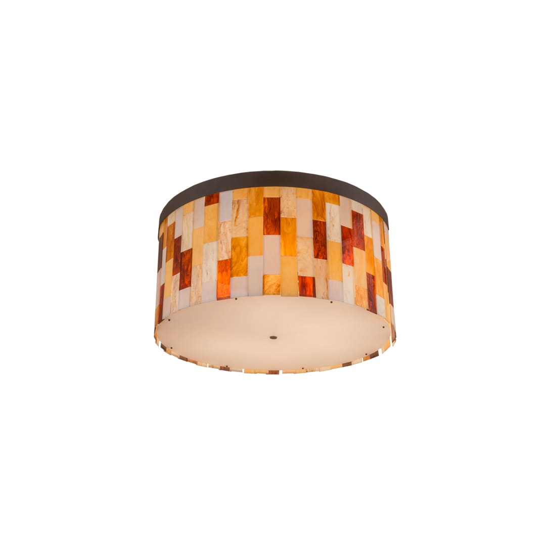 Cilindro Calico 6 Light 24" Tall Flush Mount Drum Ceiling Fixture - Oil Rubbed Bronze Finish