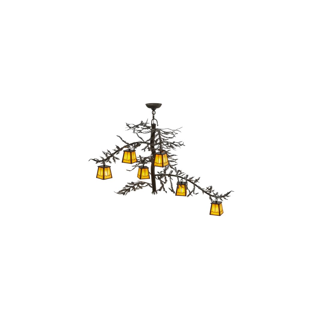 Pine Branch Valley View 6 Light 45" Wide Chandelier