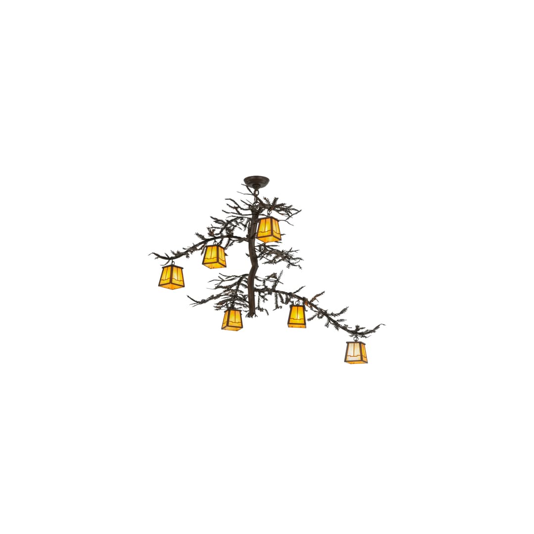 Pine Branch Valley View 6 Light 45" Wide Chandelier