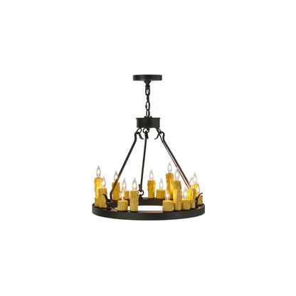 Deina 18 Light 24" Wide Taper Candle Ring Chandelier