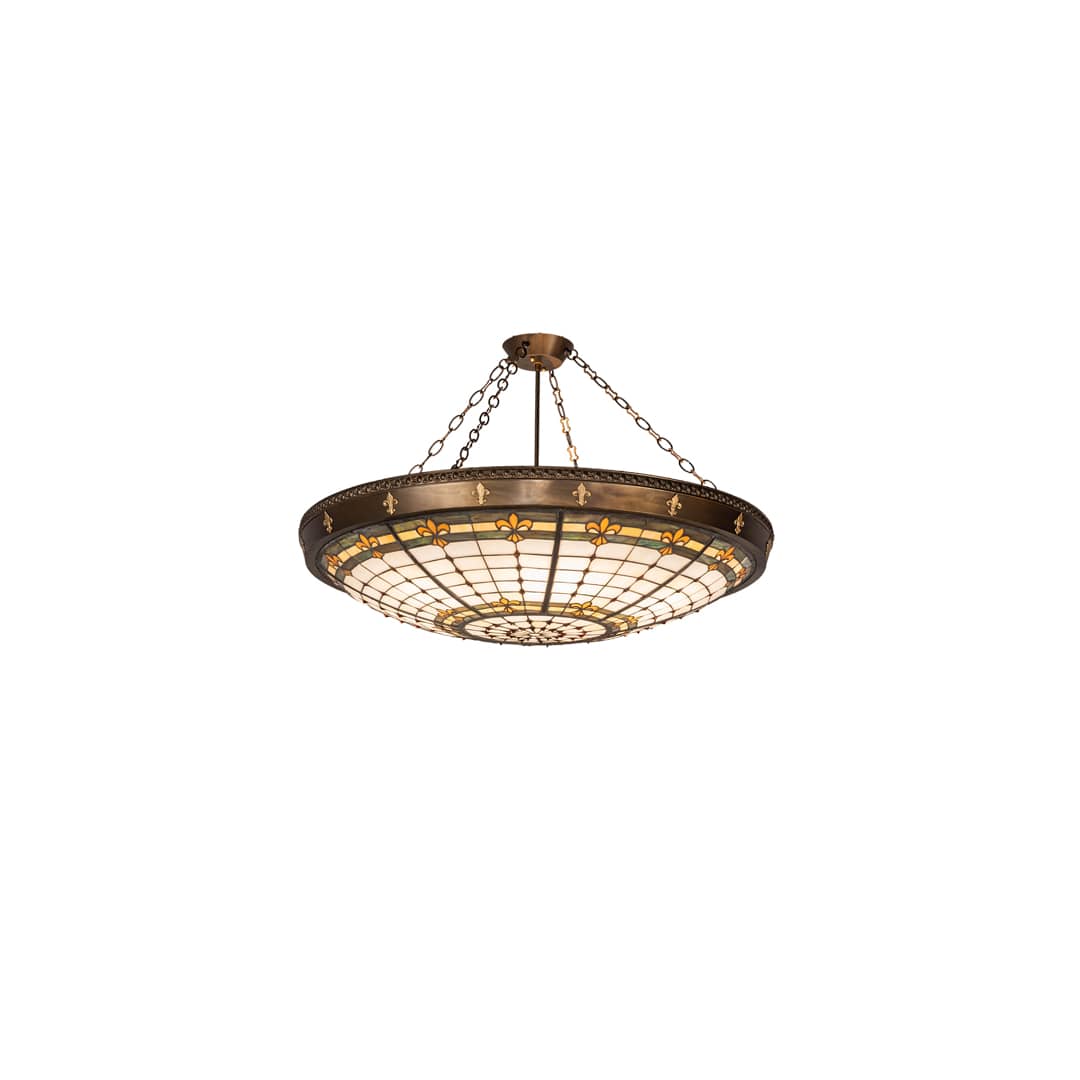 Fleur-de-Lite 6 Light 38" Wide Semi-Flush Bowl Ceiling Fixture