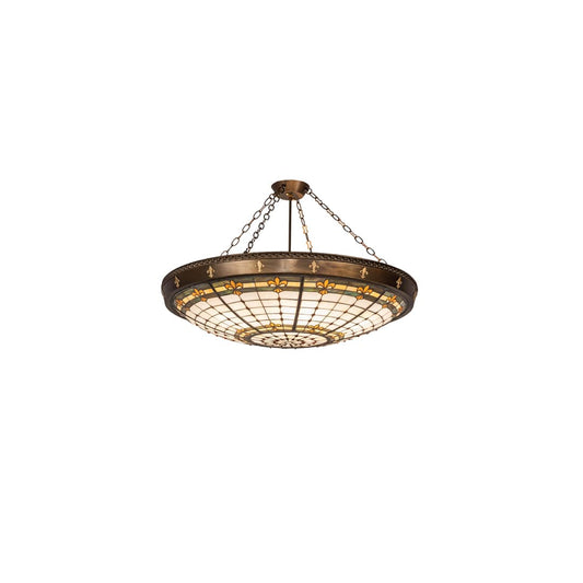 Fleur-de-Lite 6 Light 38" Wide Semi-Flush Bowl Ceiling Fixture
