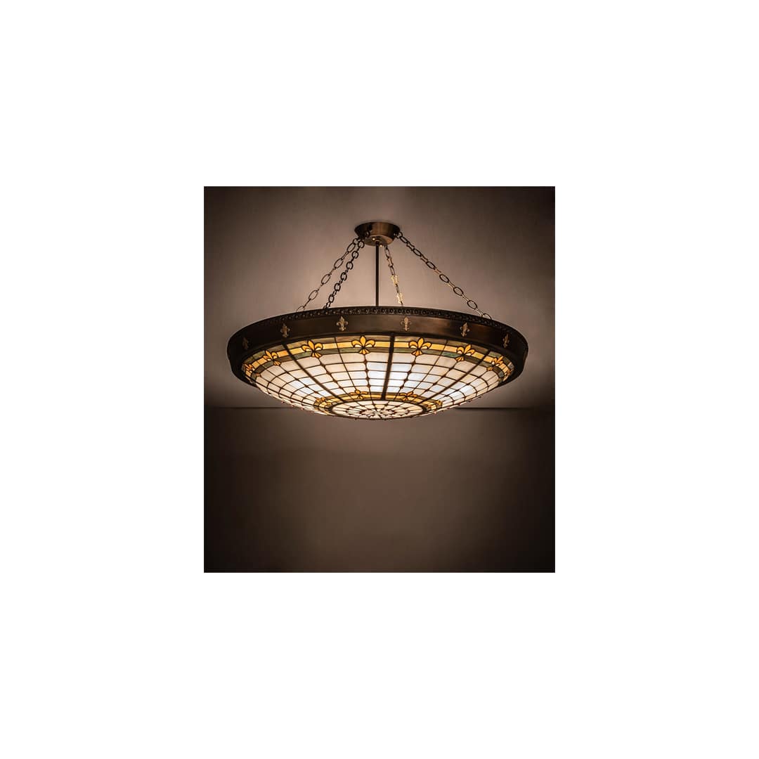 Fleur-de-Lite 6 Light 38" Wide Semi-Flush Bowl Ceiling Fixture