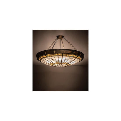 Fleur-de-Lite 6 Light 38" Wide Semi-Flush Bowl Ceiling Fixture
