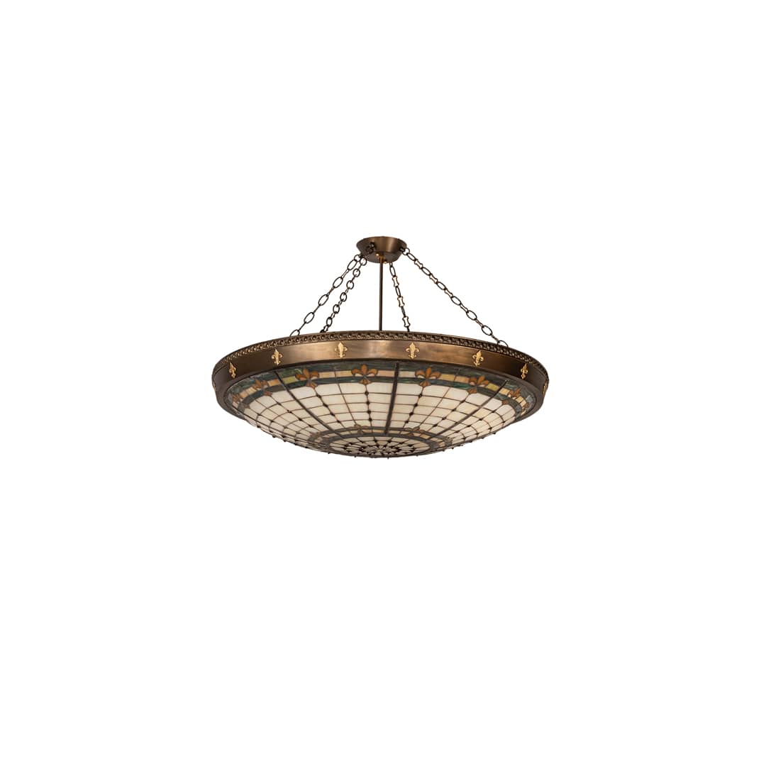 Fleur-de-Lite 6 Light 38" Wide Semi-Flush Bowl Ceiling Fixture