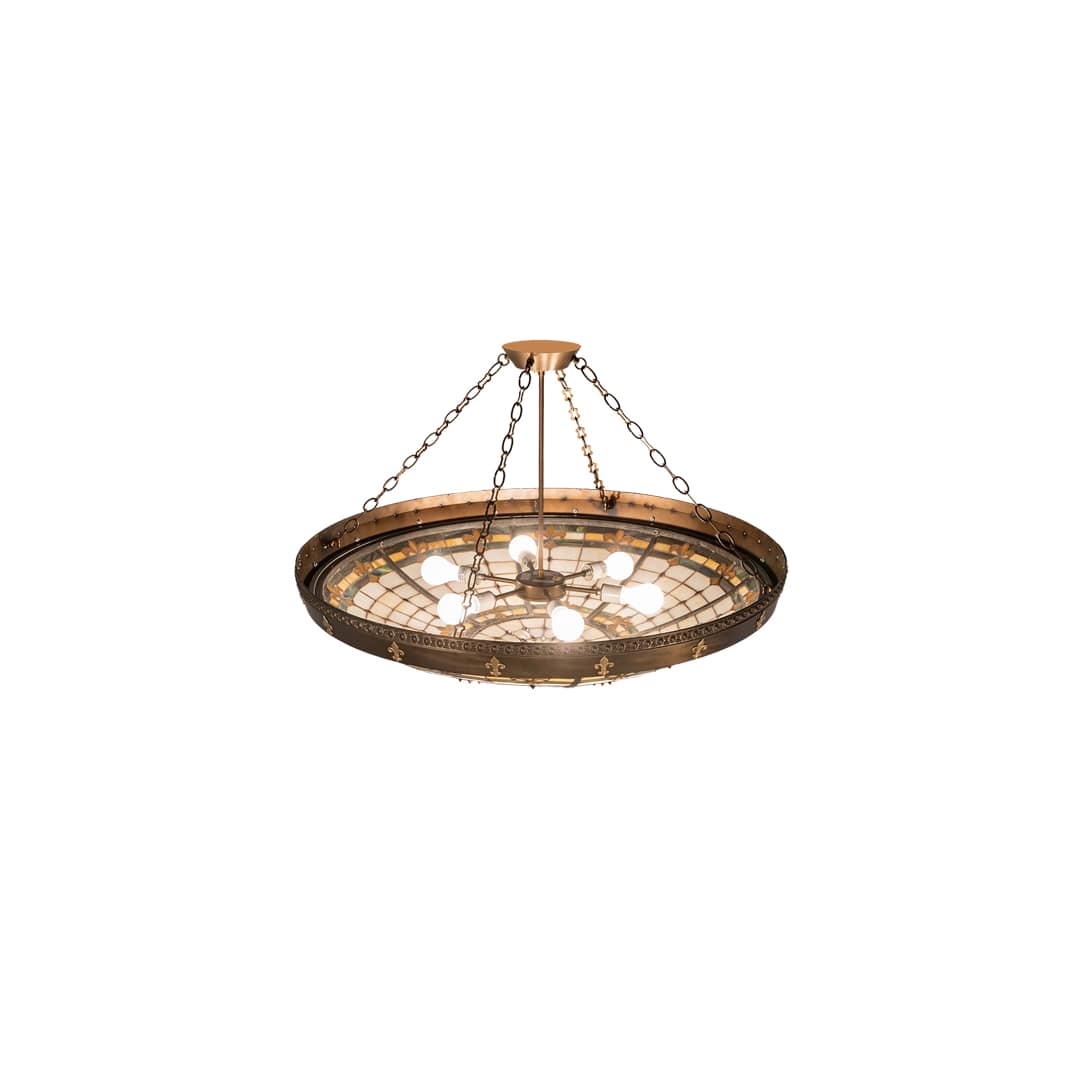 Fleur-de-Lite 6 Light 38" Wide Semi-Flush Bowl Ceiling Fixture
