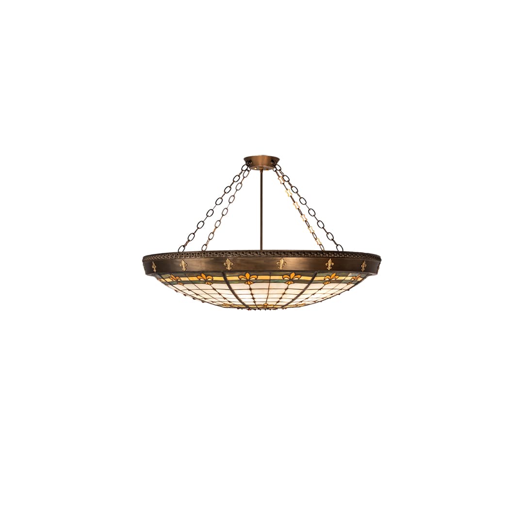 Fleur-de-Lite 6 Light 38" Wide Semi-Flush Bowl Ceiling Fixture