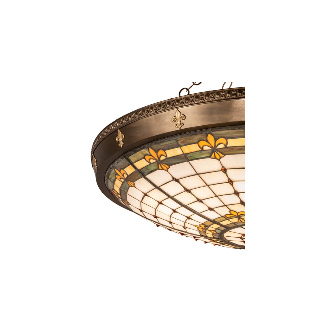 Fleur-de-Lite 6 Light 38" Wide Semi-Flush Bowl Ceiling Fixture