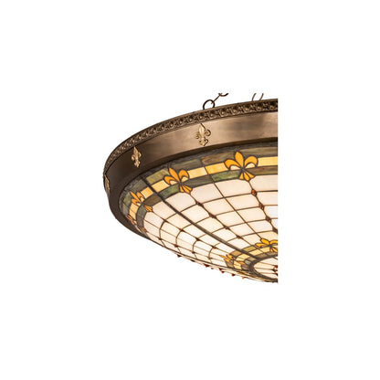 Fleur-de-Lite 6 Light 38" Wide Semi-Flush Bowl Ceiling Fixture