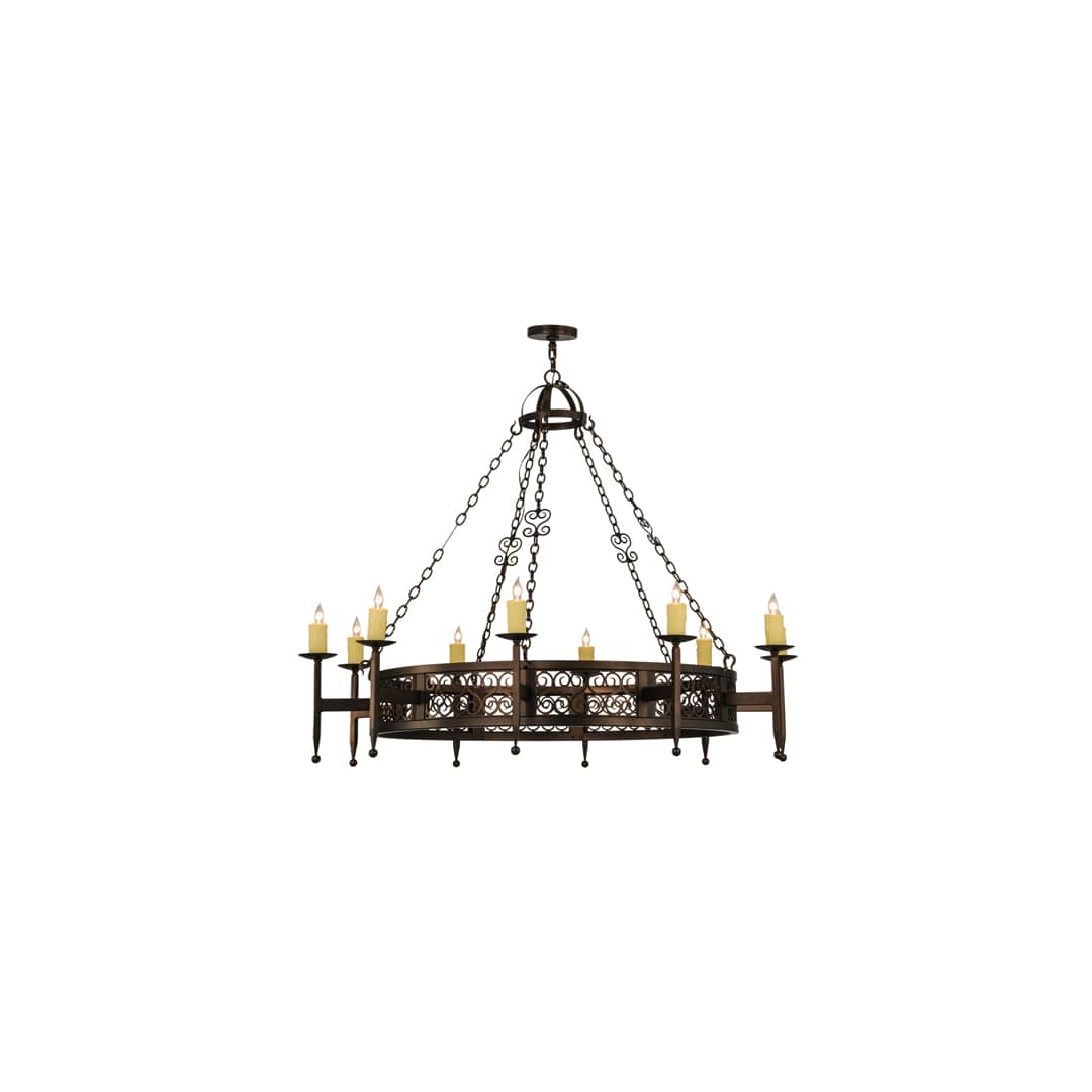 Toscano 10 Light 60" Wide Taper Candle Ring Chandelier