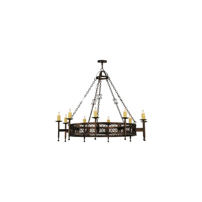 Toscano 10 Light 60" Wide Taper Candle Ring Chandelier