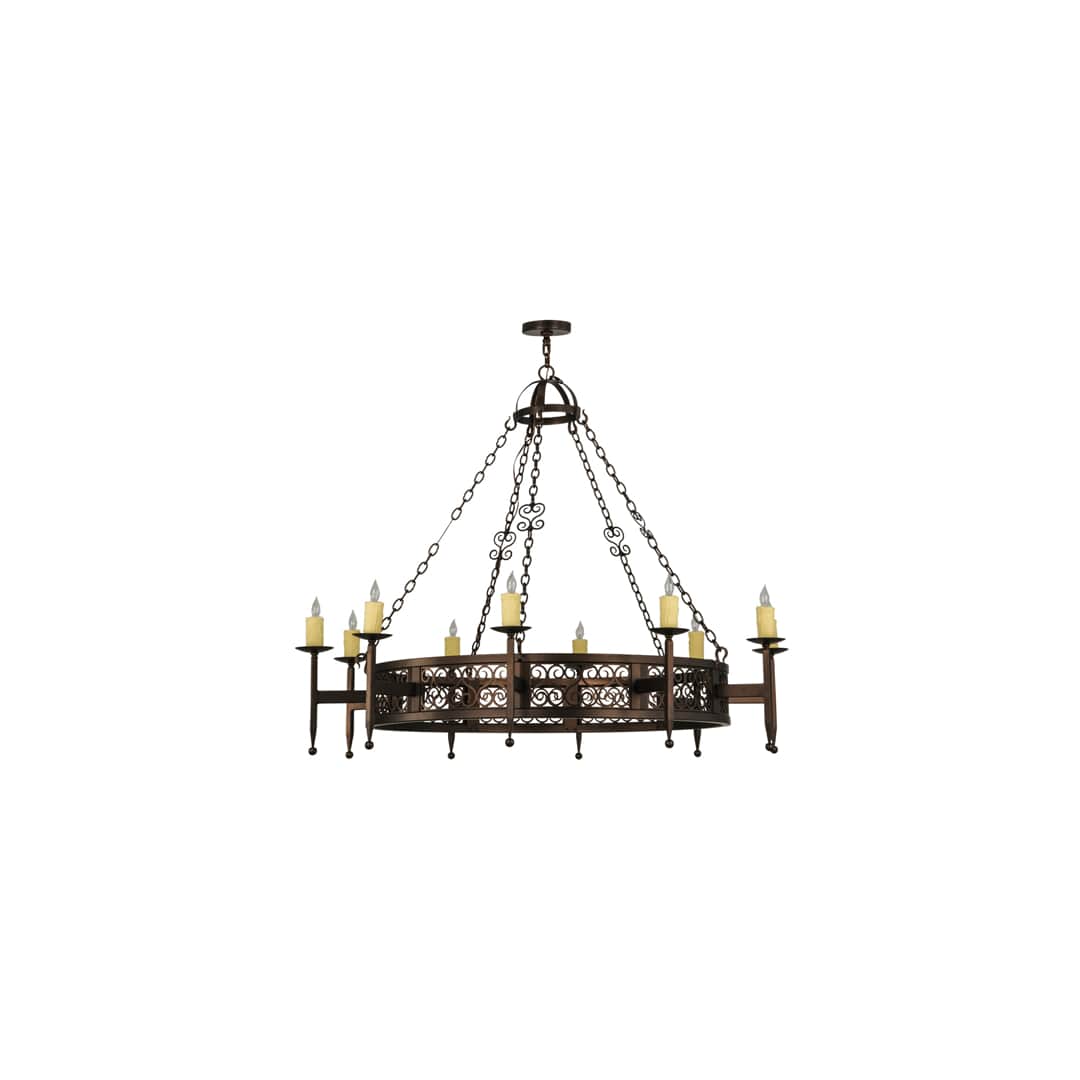Toscano 10 Light 60" Wide Taper Candle Ring Chandelier