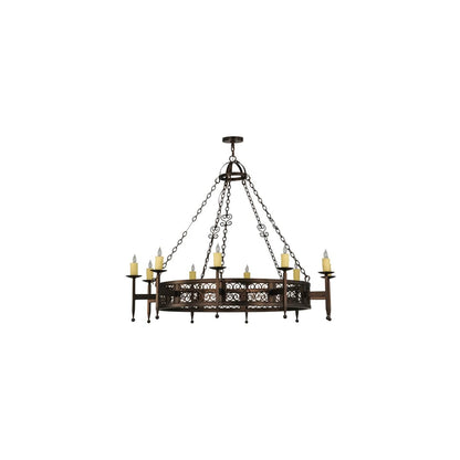 Toscano 10 Light 60" Wide Taper Candle Ring Chandelier