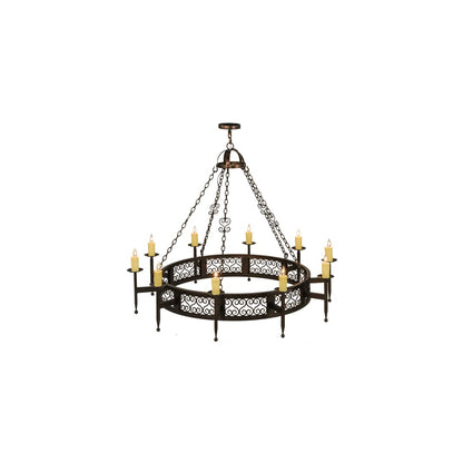 Toscano 10 Light 60" Wide Taper Candle Ring Chandelier