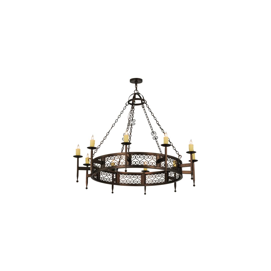 Toscano 10 Light 60" Wide Taper Candle Ring Chandelier