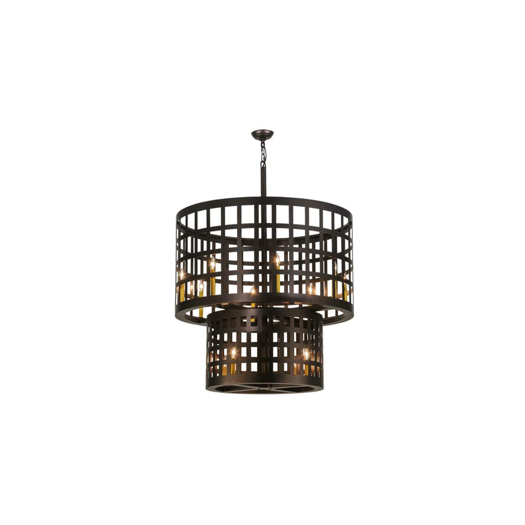 Cilindro Golpe 12 Light 40" Wide Cage Pendant